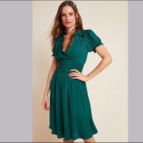 ANTHROPOLOGIE Merida Smocked Mini Dress - Picture 1 of 6